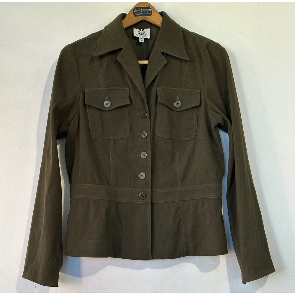 VTG Renfrew Safari Military Jacket Womens 10 Olive Green Excellent